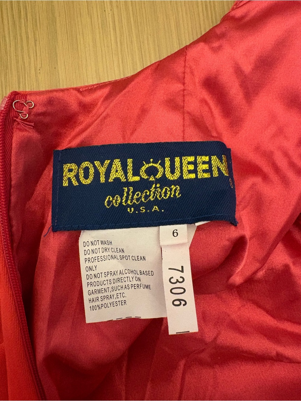 NWT Royal Queen Coral Cap-Sleeve Formal Gown with Low Back and Train - Picture 7 of 10